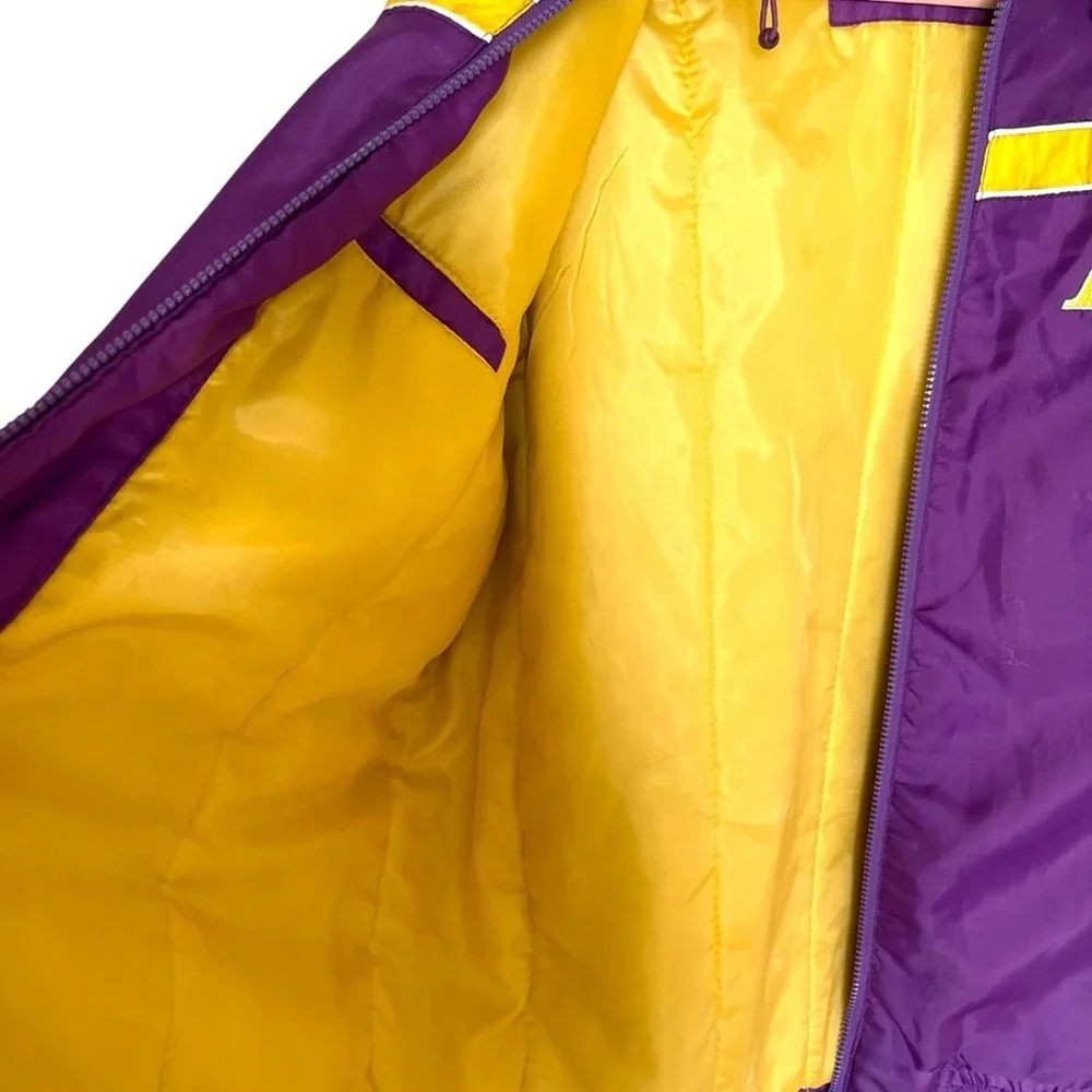 G-III Sports Los Angeles Lakers Hooded Windbreaker Jacket Purple‎ Gold Mens L